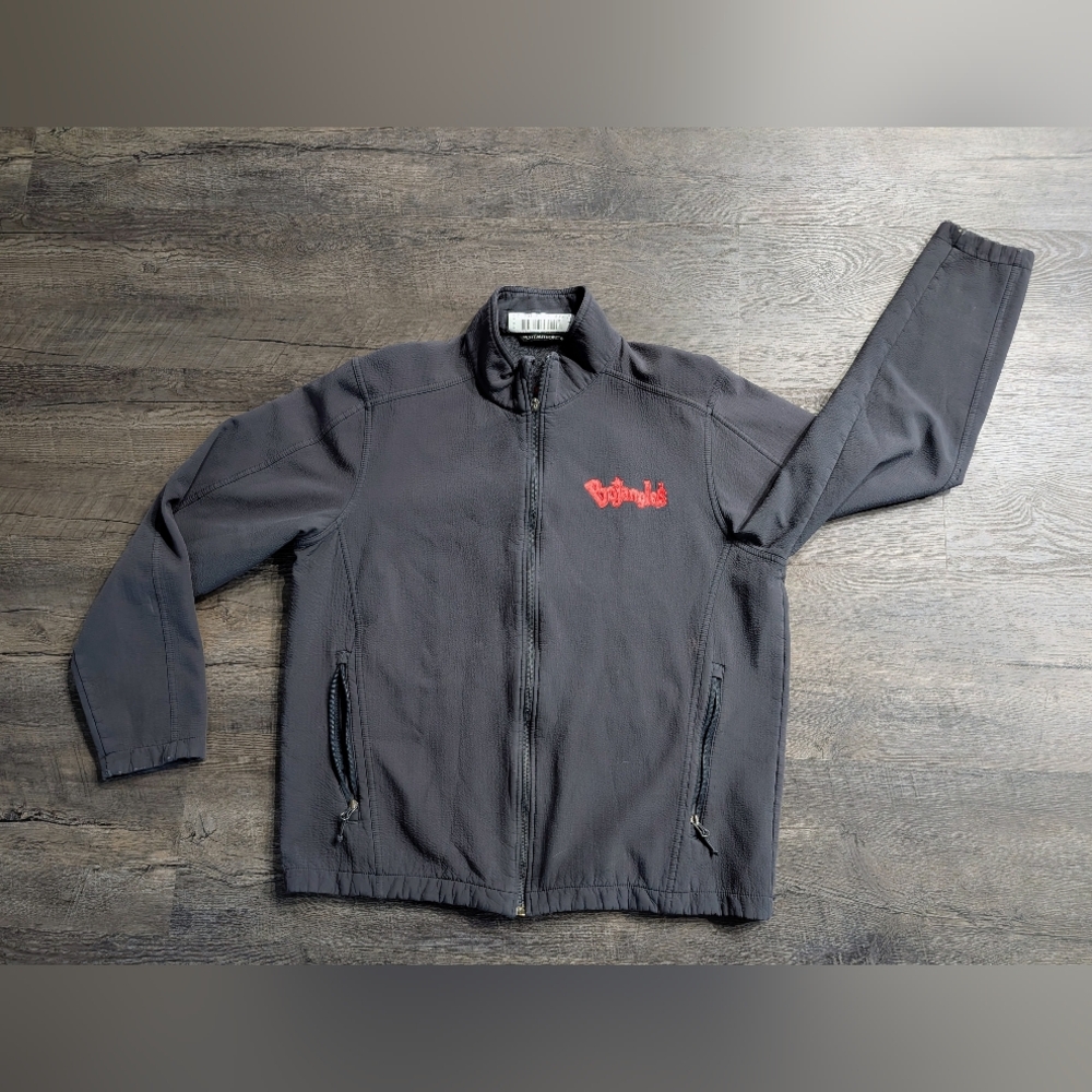 Bojangles Employee Uniform Full Zip Fleece Jacket Coat Size Large Zipper Missing